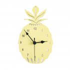 Wooden Pineapple Shape Clock Children Room Decoration Silent  Clock Wall Oranment Yellow pineapple