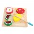 Wooden  Plane Cutting Borad For Vegetables Fruits Magic Sticker Early Education 3d  Puzzle Beads Play House Toy Shiitake Mushroom