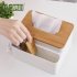 Wooden Rectangle Napkin Organizer Tissue Holder for Hotel Home Table Remote Control Storage Box  apricot