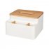 Wooden Rectangle Napkin Organizer Tissue Holder for Hotel Home Table Remote Control Storage Box  apricot