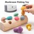 Wooden  Simulation  Mushroom  Picking  Game Educational Parent child Interactive Toy For Children As shown in the picture