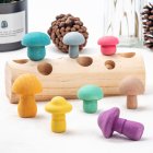 Wooden  Simulation  Mushroom  Picking  Game Educational Parent child Interactive Toy For Children As shown in the picture