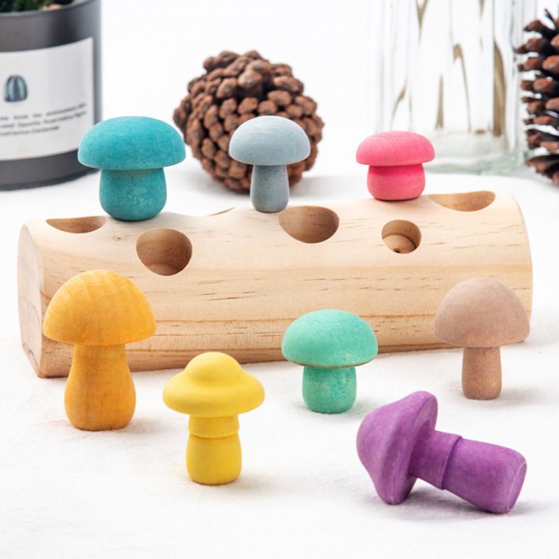 Wooden  Simulation  Mushroom  Picking  Game Educational Parent-child Interactive Toy For Children As shown in the picture