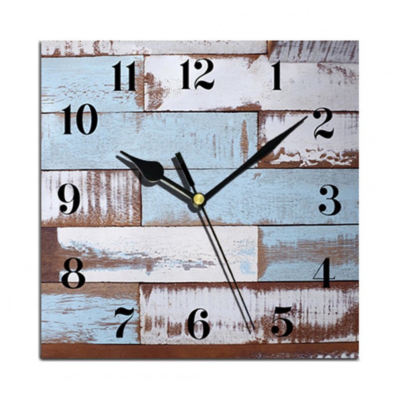 Wooden Square Wall Clocks Silent Non-ticking Battery Powered