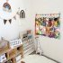 Wooden Stuffed Toy Net Hammock Hanging Toy Organizer Mounting Height Adjustable For Nursery Play Room Bedroom Kid s Room colorful