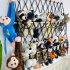 Wooden Stuffed Toy Net Hammock Hanging Toy Organizer Mounting Height Adjustable For Nursery Play Room Bedroom Kid s Room colorful