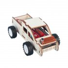 Wooden Voice activated  Car  Diy  Kit Scientific Experiment Toys Child Educational Props As shown