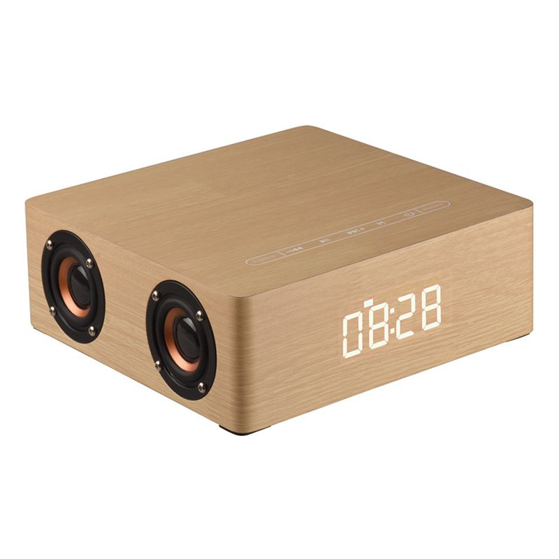 Wooden Bluetooth Alarm Clock Speaker