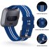 Woven Watch Band Compatible with Fitbit Versa Fitbit Versa 2 Fitbit Versa Lite Edition Breathable Fabric Strap for Men Women Smartwatch blue stripes