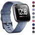 Woven Watch Band Compatible with Fitbit Versa Fitbit Versa 2 Fitbit Versa Lite Edition Breathable Fabric Strap for Men Women Smartwatch Light blue