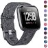 Woven Watch Band Compatible with Fitbit Versa Fitbit Versa 2 Fitbit Versa Lite Edition Breathable Fabric Strap for Men Women Smartwatch Carbon black