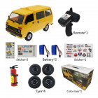 Wpl D42 Van 1 10 Tj110 Drift Remote  Control  Car With Sticker Metal Tire Large angle Steering Children Gifts Play Toys For Boys Black 2 battery