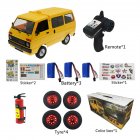 Wpl D42 Van 1:10 Tj110 Drift Remote  Control  Car With Sticker Metal Tire Large-angle Steering Children Gifts Play Toys For Boys red 3 battery