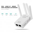 Wr09 Network Repeater Four Antenna Signal Amplifier 300m Router Extender Wifi Repeater EU Plug