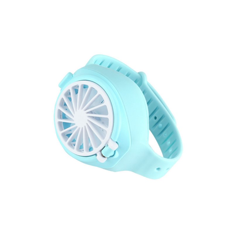 Wrist Type Mini Fan Outdoor Summer Rechargeable USB Pocket Small Fan Watch Fan blue_Fan