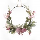 Wrought Iron Garland Simulation Plant Flower Decoration Wedding Crafts Wreath Ornaments pink