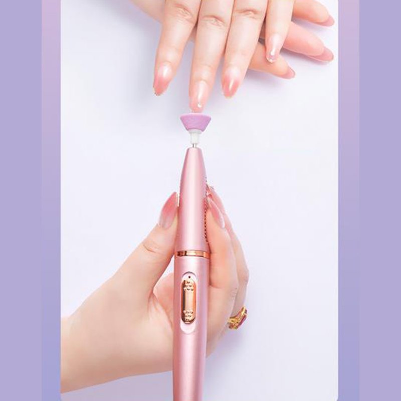 Portable Electric Nail Drill Machine Professional Usb Rechargeable Low Noise Multi-functional Nail Drill Tools For Gel Removing MNJ-035J/Rose Gold