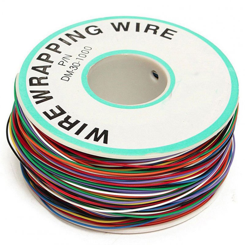 1 Roll Colored Insulation Breadboard Wires 280m 30awg 8-color Tinned Copper Pcb Wrapping Cable