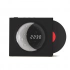 X09 Moon Clock Speaker Hifi Bluetooth Player Vinyl Nostalgia Large Volume Desktop Outdoor Small Audio Moon Rock Black