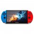 X12 Plus 7 Inch Video Game Console 16gb Memory 2500mah Rechargeable Battery Nostalgic Game Console Blue Red
