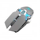 X13 Wireless Gaming Mouse 2.4G Bluetooth 5.0 2400DPI USB Rechargeable Mouse for Windows Computer PC gray