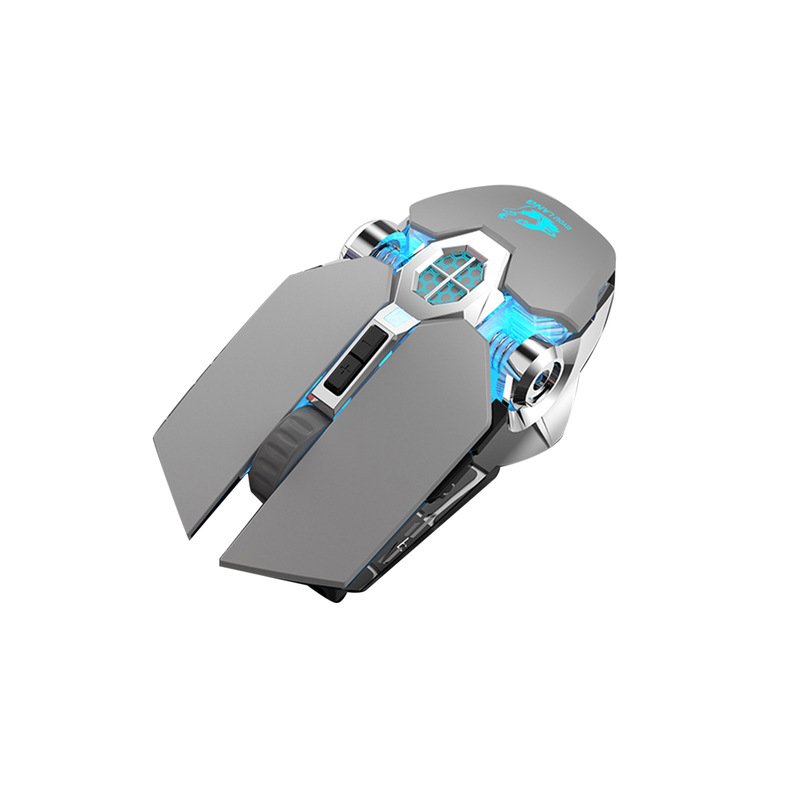 X13 Wireless Gaming Mouse 2.4G Bluetooth 5.0 2400DPI USB Rechargeable Mouse for Windows Computer PC gray