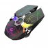 X13 Wireless Gaming Mouse 2 4G Bluetooth 5 0 2400DPI USB Rechargeable Mouse for Windows Computer PC gray