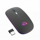 X15 Silent 1600dpi Wireless  Mouse Micro-usb Rechargeable Colorful Breathing Light Optical Gaming Mouse For Windows Pc Notebook black
