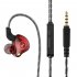 X2 Wired Headset In ear Monitor Headphones Hifi Subwoofer Mobile Phone Music Earbuds For Sports Running red