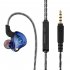 X2 Wired Headset In ear Monitor Headphones Hifi Subwoofer Mobile Phone Music Earbuds For Sports Running blue