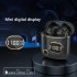 X25 Tws Wireless Bluetooth compatible Headset Hifi Stereo Music Earbuds Smart Touch control Digital Display Mini Gaming Earphones Black
