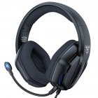 X27 Ear-mounted Wired Headset With Hd Microphone Luminous Rgb Noise-cancelling Gaming Headphones For Pc Video Game Black