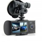 X3000 R300 Car  Driving  Recorder Dual Lens Hd Wide Angle Gps Track Recording Gravity Sensor Auto Recorder Dvr/dash Camera grey