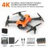 X39 Mini Drone 4k Hd Dual Esc Camera Optical Flow Positioning Obstacle Avoidance Foldable Quadcopter Orange 3 batteries