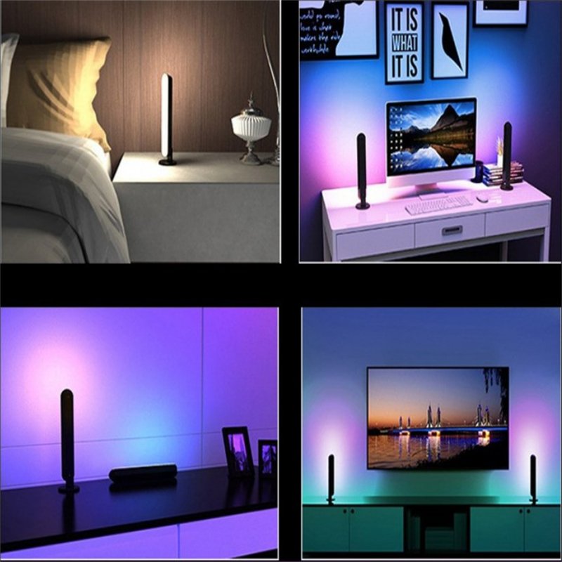 2pcs RGB Desktop Lamp With Remote Control 5V LED Night Lights Suitable For Gaming TV Bedroom Decoration 