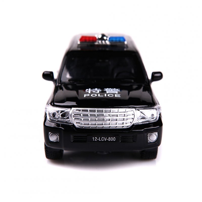Simulation Alloy Police Car With Light Sound Openable Door Diecast Pull Back Vehicle Model With Base Birthday Xmas Gifts For Kids 
