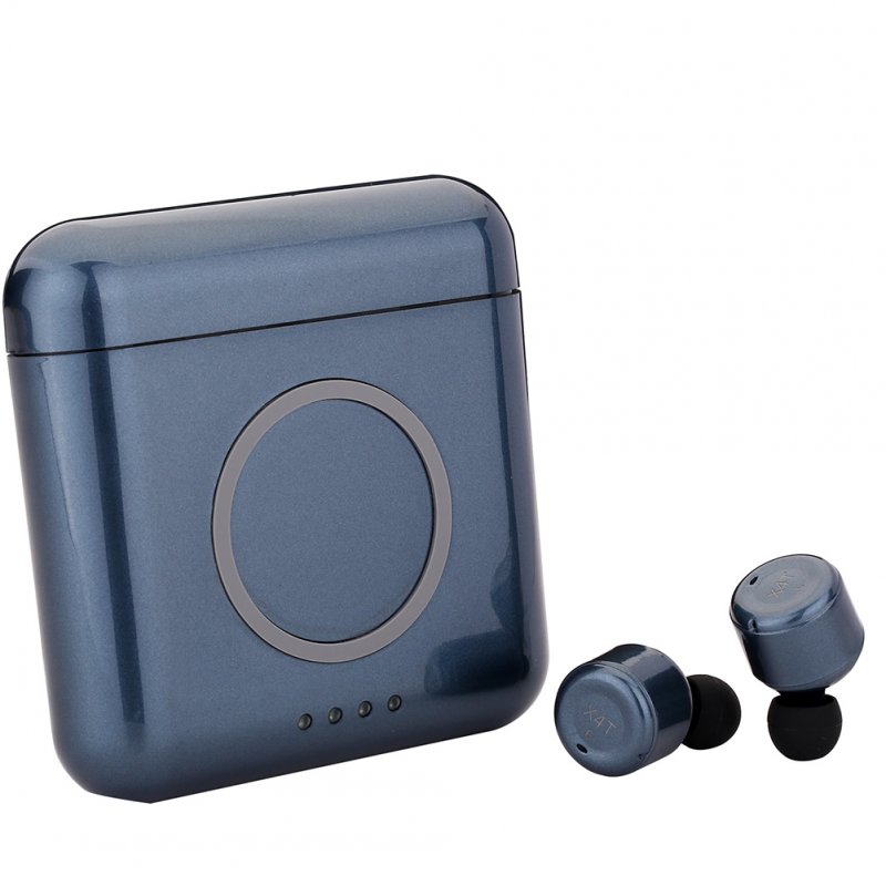 X4T Wireless Bluetooth 4.2 Headset TWS Wireless Headset  for Mobile Wireless Charging Dark blue