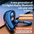 X5 Wireless Earbuds Bass Stereo Sound Earphones With Hanging Earhook Noise Canceling Headset For Running Workout Sports blue