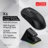 X6 3 Modes Mouse High Precision Mice Portable 2 4G Wireless Connection Mouse RGB Lighting Rechargeable Black