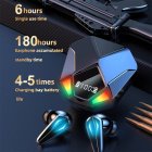 X6 Tws Gaming Earbuds Bluetooth-compatible  5.1  Earphone, Noise Reduction Touch Control Headphones With Mic, Wireless Headset Led Display black