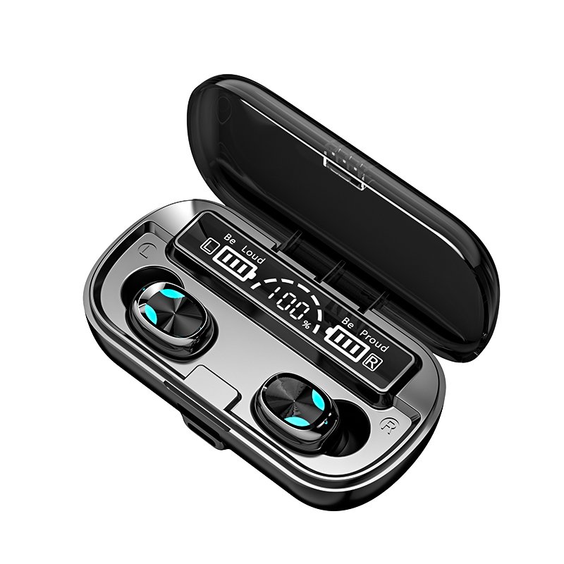 X8 Wireless  Headsets Earphones With Charging Box Led Power Display Sports In-ear Tws Stereo Touch Bluetooth-compatible Headphones black