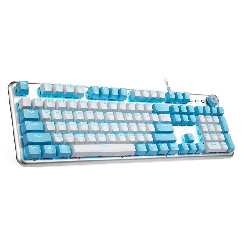 X9 White Blue Mechanical  Keyboard Full-key Multi-function High Special Axis Mechanical Keyboard White and blue