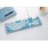 X9 White Blue Mechanical  Keyboard Full key Multi function High Special Axis Mechanical Keyboard Blue and white