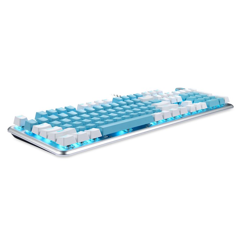 X9 White Blue Mechanical  Keyboard Full-key Multi-function High Special Axis Mechanical Keyboard Blue and white