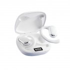 X93 Wireless Earbuds ENC Noise Canceling Power Display Stereo Headphones With Ear Hooks For Smart Phone Laptop White