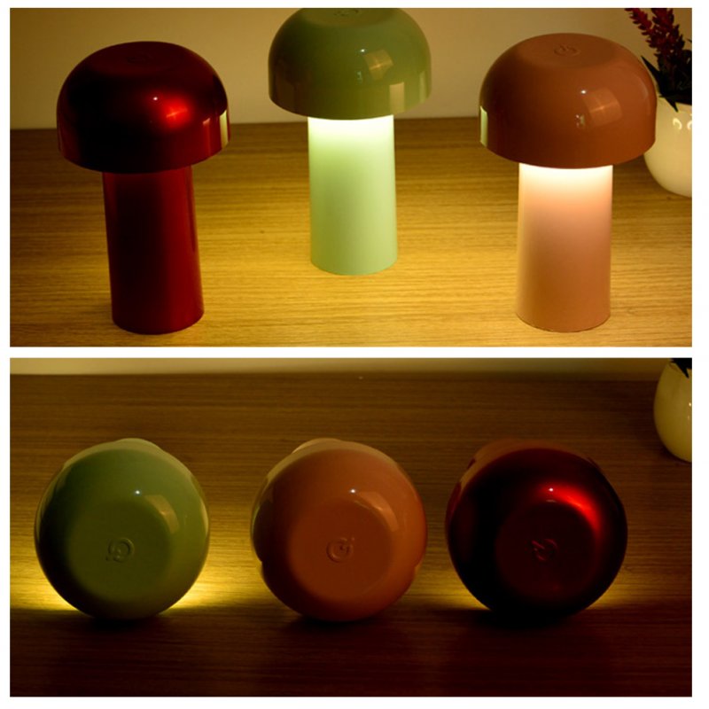 Mushroom Table Lamp Portable Rechargeable Stepless Dimming Night Light Baby Feeding Night Lights 