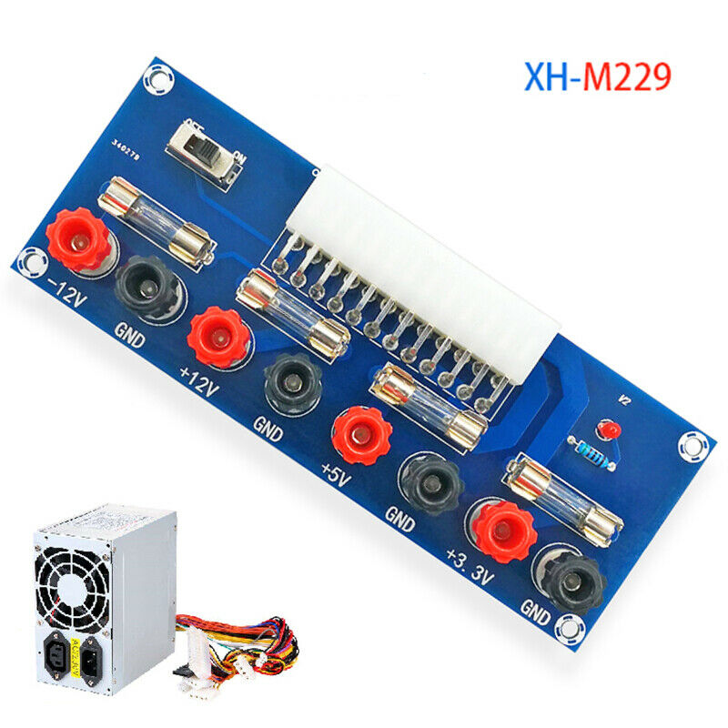 XH-M229 Desktop PC Power ATX Transfer Board Supply Power Module Precise 24Pin(Blue) blue