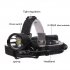 XHP70 50000 lumens LED Mico USB Rechargeable Powerful LED Head Lamp  2034  White light