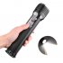 XHP70 COB Red Light Flashlight USB Rechargeable LCD Display Outdoor Torch black