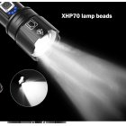 XHP70 LED 5 Modes Dimming High Brightness USB Charging Flashlight black_1476